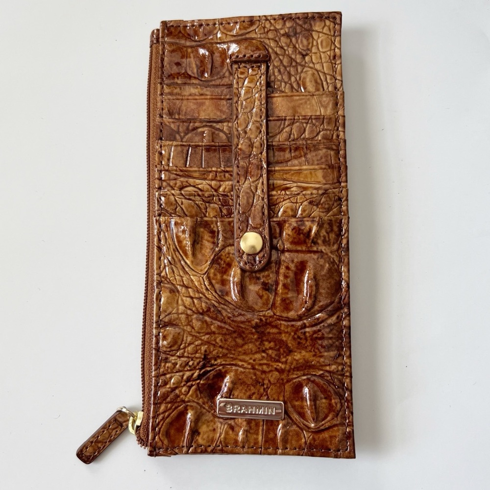 Brahmin Brown Croc-Embossed Wallet